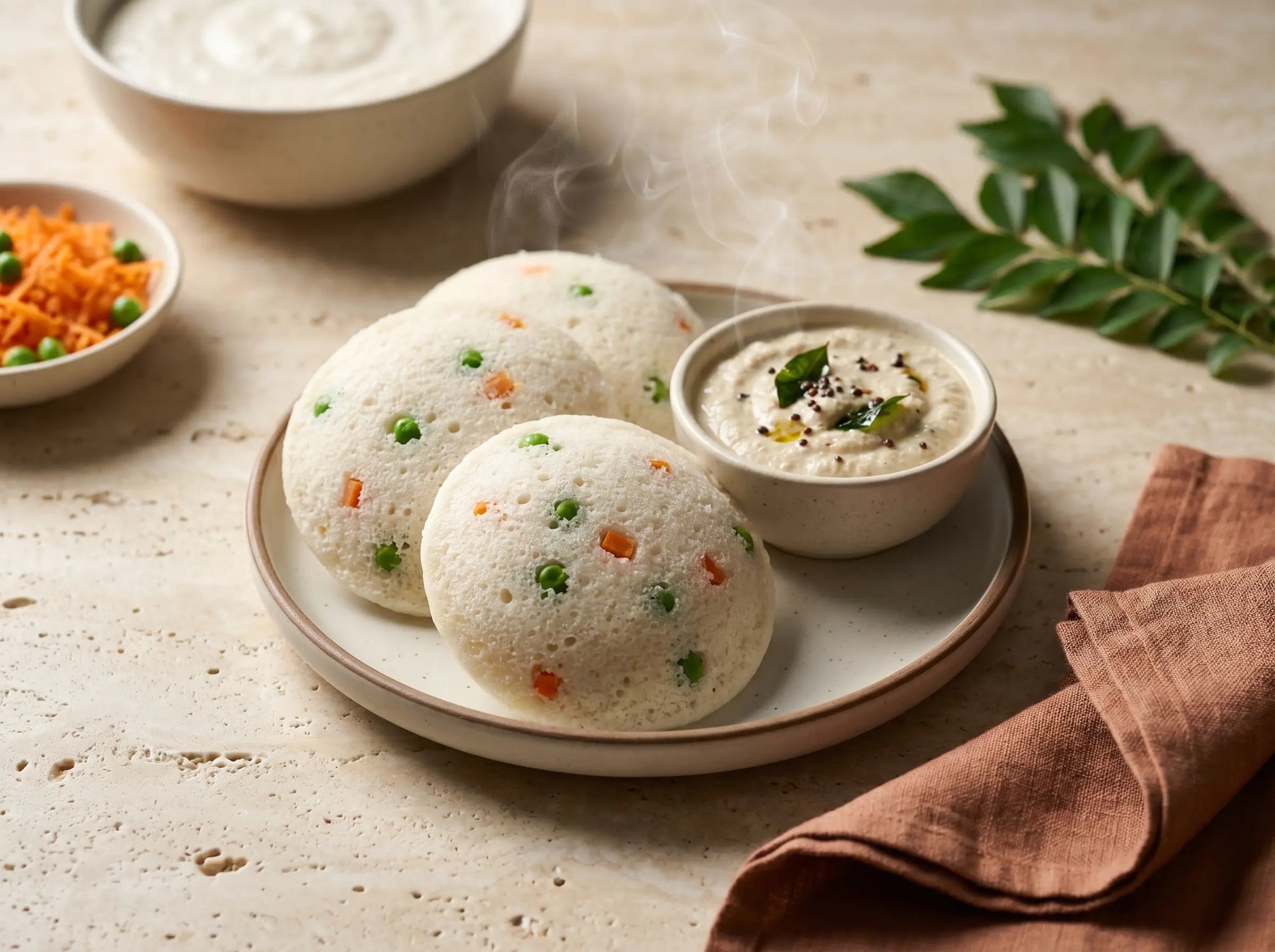 Vegetable & moong dal idli — soft, steamed, and a fail-safe for fussy eaters (2–5 years)