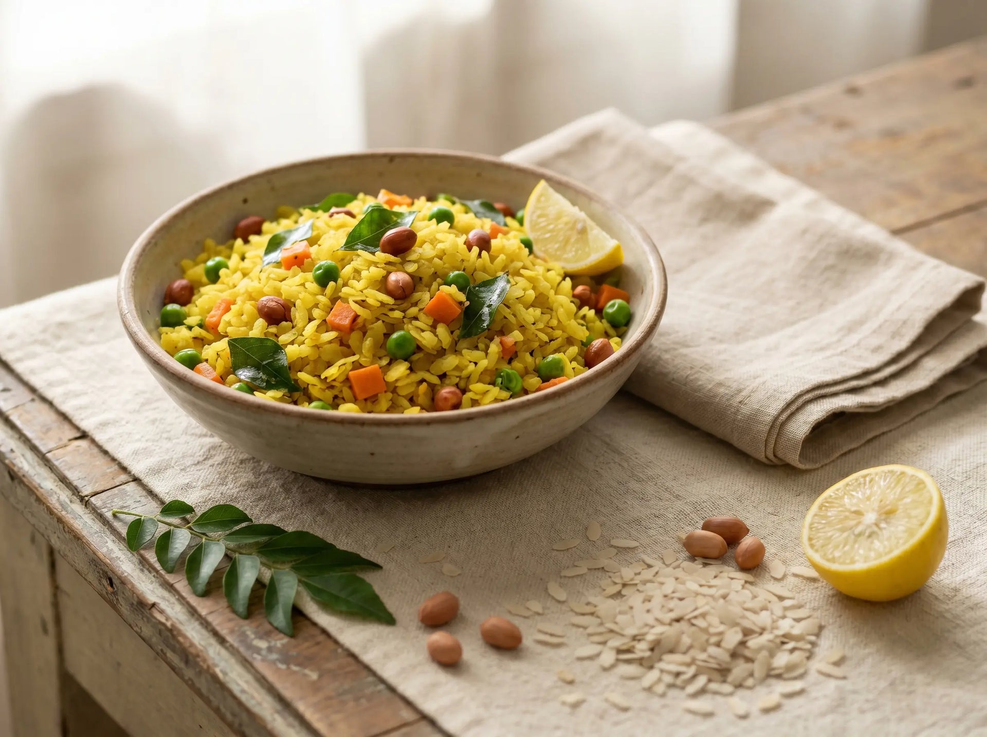 Vegetable poha — a light, iron-rich lunch that comes together fast (2–5 years)