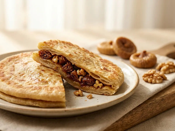 Walnut & fig stuffed paratha — a sweet omega-3 breakfast for the brain (2–5 years)