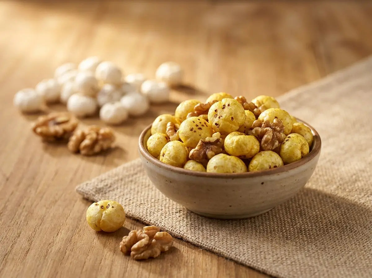 Roasted makhana-walnut trail — a crunchy ghee-roasted handful for busy little brains (2–5 years)